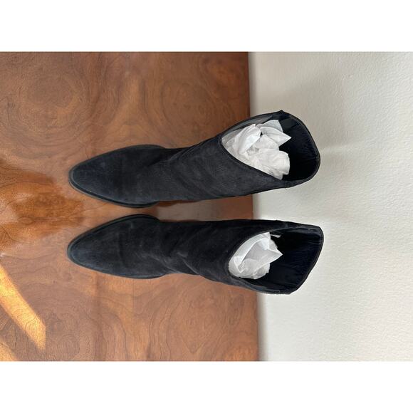 Vince Black Suede Western-Inspired Boots, Size 39 (Fits US 8.5) - Picture 4 of 7